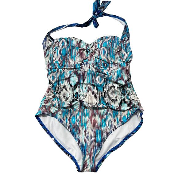 Catalina Womens One Piece Swimsuit Size M Blue One Piece Nylon Blend Colorful - Picture 1 of 4